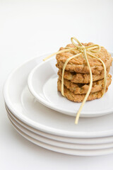 pile of cookies on pile of plates