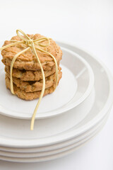 pile of cookies on pile of plates