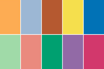 Set of 10 fashionable colors of fashion week for spring-summer 2021.
