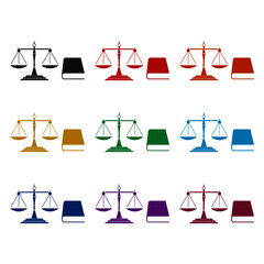 Law Book icon, color set
