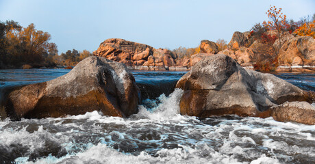 Ukraine mountain river in October