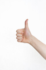 thumbs up on white background