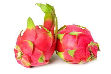 Ripe Dragon fruit isolated on white background. Pitaya or Pitahaya