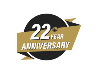 22 Year Anniversary Vector images Design Illustration