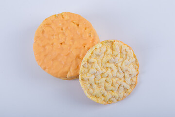 A flat round galette on white background. Delicious cookies