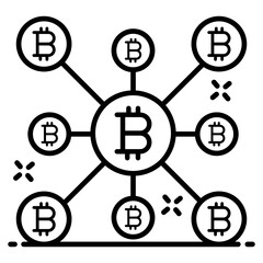 
Icon of cryptocurrency network in flat style, digital currency
