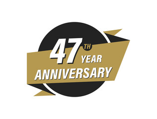 47 Year Anniversary Vector images Design Illustration