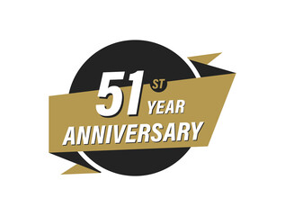51 Year Anniversary Vector images Design Illustration