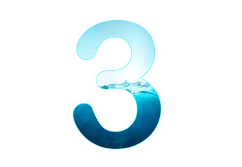 Fototapeta premium number 9 of water alphabet