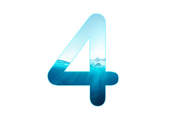 number 4 of water alphabet