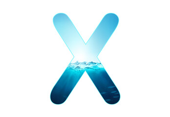 letter X of water alphabet 
