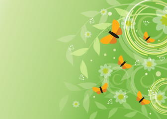Butterfly floral background illustration