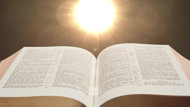 the bible scriptures and optical flares, the holy book of Christians