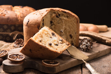 Traditional italian christams cake panettone