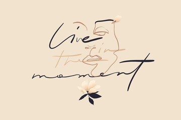 Modern minimalist aesthetic illustrations. Bohemian style. Fashion Slogan for T-shirt and apparels tee graphic. 