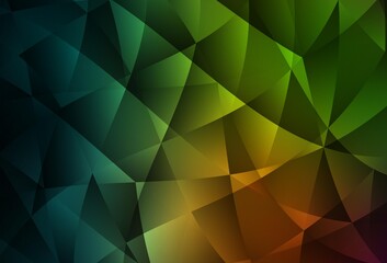 Fototapeta premium Dark Green, Red vector abstract polygonal pattern.