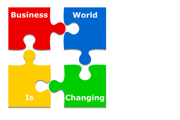 Jigsaw puzzle solutions the business world is changing and adapting is key to success