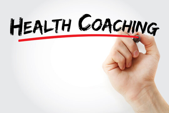 Health Coaching text with marker,  concept background