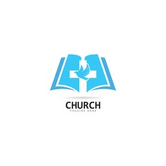 Church logo template vector icon illustration