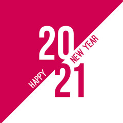 Creative happy new year 2021 design card. Vector illustration.