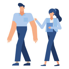 Businessman and businesswoman with file vector design