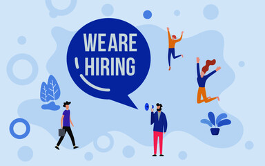 illustration of vacancy with we are hiring word