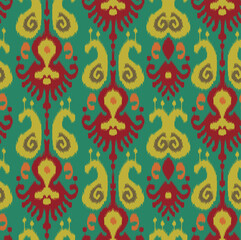 Ethnic ikat chevron pattern background Traditional pattern on the fabric in Indonesia and other Asian countries