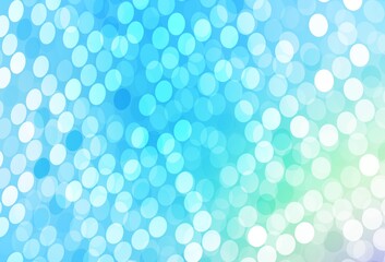 Light Blue, Green vector pattern with spheres.