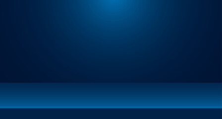 Blue empty room studio used for background and display of content design. banner for advertise product on website. Illustration design.