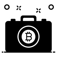 
Trendy vector style of bitcoin portfolio, icon 
