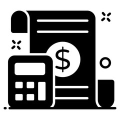 
Business calculation icon design, business report with calculator 
