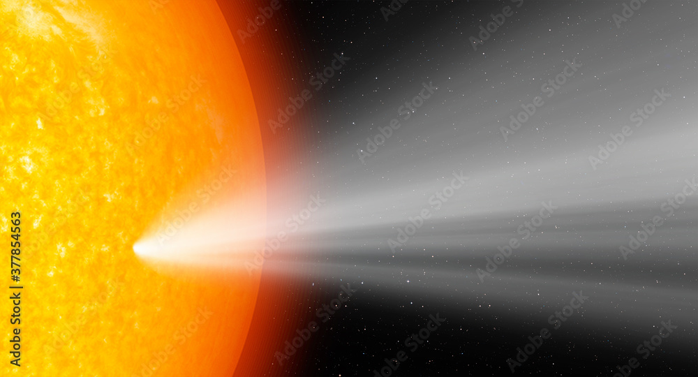 Aufkleber comet on the space with our star is sun 