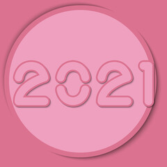 PrintVector illustration of 2021 logo number with soft color. Soft color of typography of 2021. Design concept for happy new year 2021 card, background, posters.