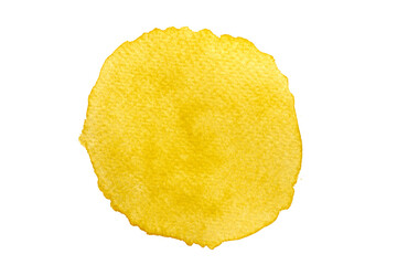 Hand painted circle yellow watercolor background.