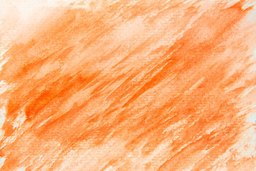 Hand painted orange watercolor shades background.