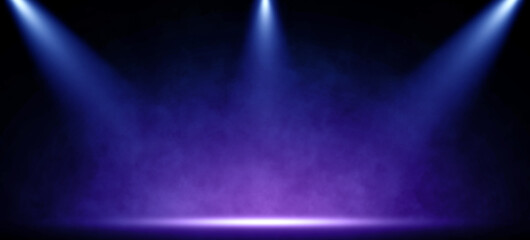  Spotlights illuminating empty stage