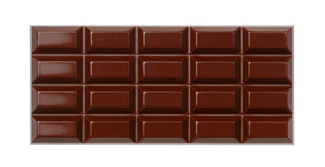 Dark chocolate bar isolated on white