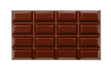 Dark chocolate bar isolated on white