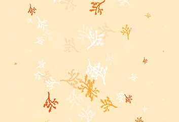 Fototapeta na wymiar Light Orange vector doodle pattern with sakura.