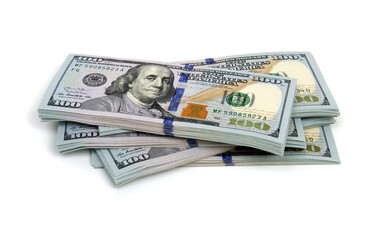 Money american dollar on a white