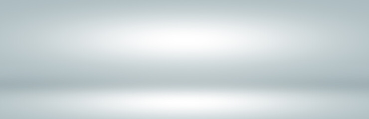 Abstract panorama of Empty space room of White stage with spot lighting in gray background.