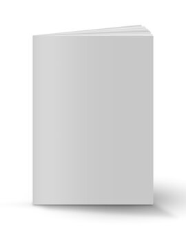 Blank book cover over white background. 3d illustration