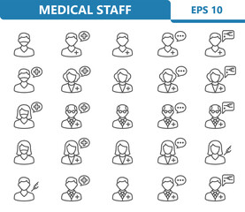 Fototapeta na wymiar Medical Staff Icons