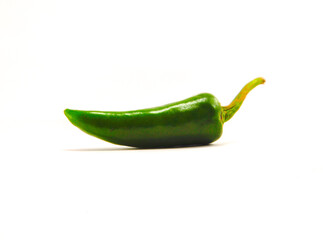 green chilly isolated with white background selective focus