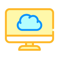 computer files cloud storage color icon vector illustration