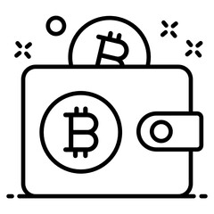 
Icon of bitcoin wallet, vector style of bitcoin money storage 
