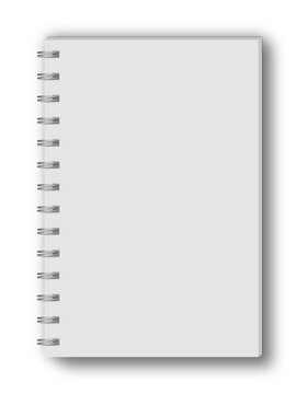 White blank spiral notebook mockup. 3d illustration