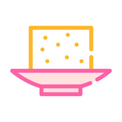 tofu cheese color icon vector symbol illustration
