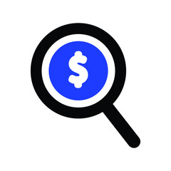 Dollars search Mobile Vector Icon