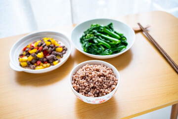 A table of Chinese home cooking
